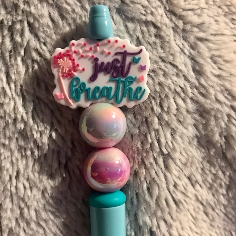 Just Breathe refillable beaded pen